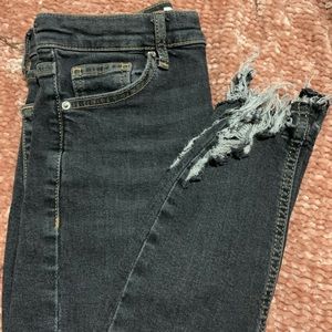 Topshop Jamie Jagged Hem Skinny Jeans W26 L28